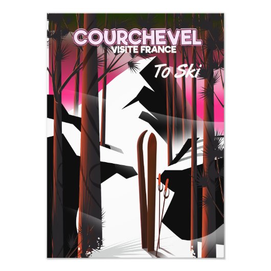 Courchevel, Frankrijk ski reisposter Foto Afdruk (Voorkant)