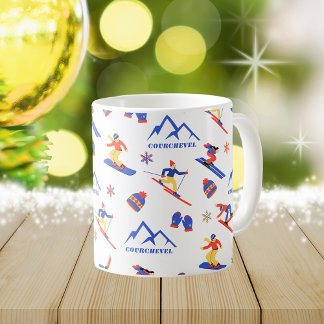 Courchevel Frankrijk Ski Snowboard patroon Koffiemok