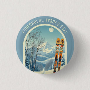 Courchevel Frankrijk ski vakantie souvenir Ronde Button 3,2 Cm