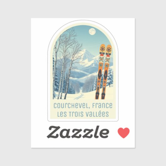 Courchevel Frankrijk ski vakantie souvenir Sticker (Vel)