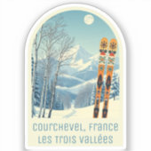 Courchevel Frankrijk ski vakantie souvenir Sticker (Voorkant)