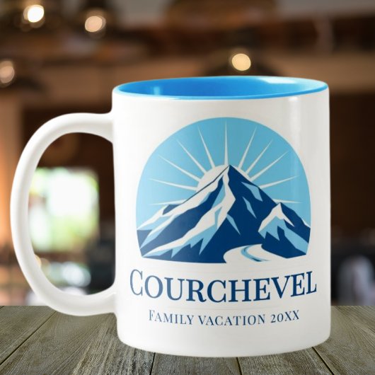 Courchevel Frankrijk skigebied souvenir Tweekleurige Koffiemok