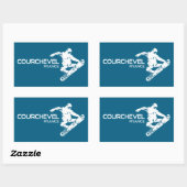 Courchevel Frankrijk Snowboarder Rechthoekige Sticker (Vel)