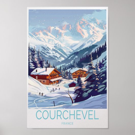 Courchevel Frankrijk Winterprint Poster (Voorkant)