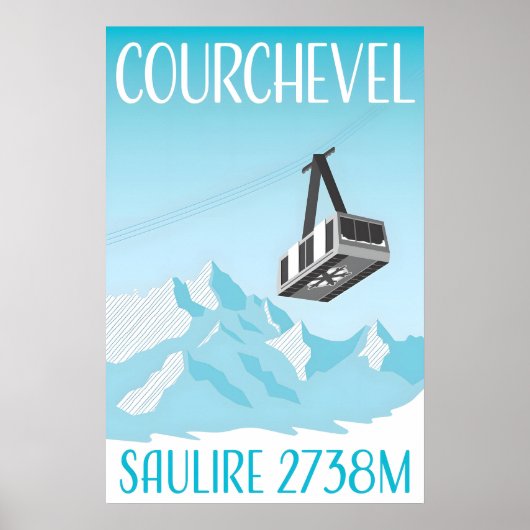 Courchevel Minimalistische Skiresort Reisposter Poster (Voorkant)