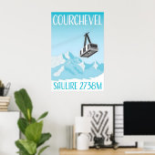 Courchevel Minimalistische Skiresort Reisposter Poster (Thuiskantoor)