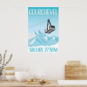Courchevel Minimalistische Skiresort Reisposter Poster (Keuken)