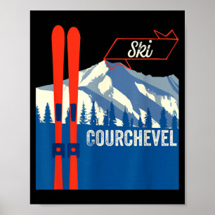 Courchevel ski - skien op de Courchevel berg  Poster