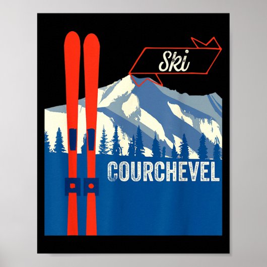 Courchevel ski - skien op de Courchevel berg Poster (Voorkant)