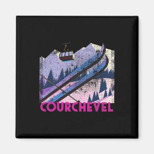 Courchevel Ski - Vintage Style Courchevel Skien V Magneet