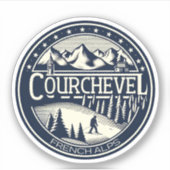 Courchevel skigebied in de Franse Alpen cadeaus Sticker (Voorkant)