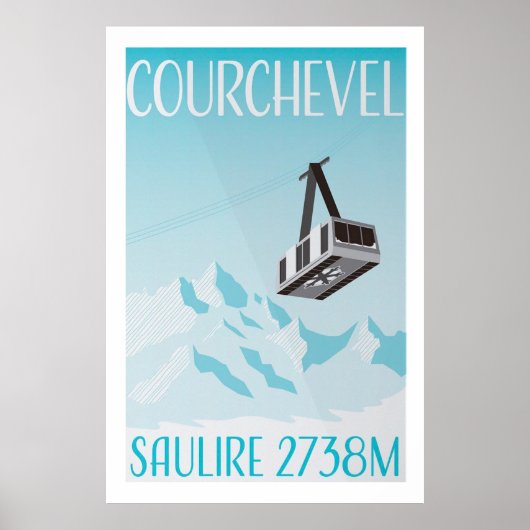 Courchevel Skigebied Print Poster (Voorkant)
