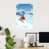 Courchevel Snowboarden Reisposter Poster (Thuiskantoor)