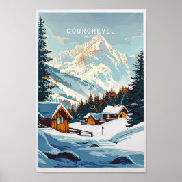 Courchevel Travel Poster Frankrijk Courchevel Trav
