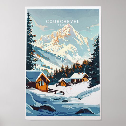 Courchevel Travel Poster Frankrijk Courchevel Trav (Voorkant)