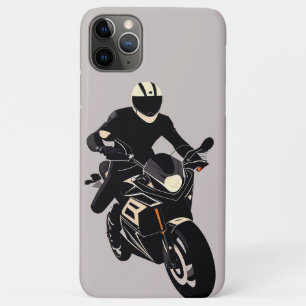 Coureur op een sportmotor in minimalistische moder Case-Mate iPhone case