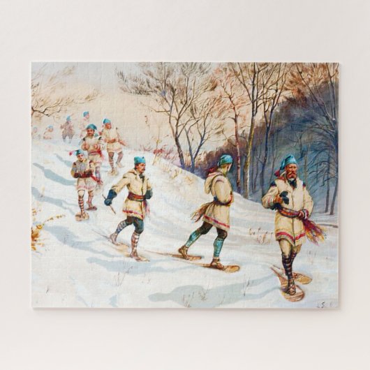 "Coureurs des bois snowshoe Trek" Legpuzzel (Horizontaal)