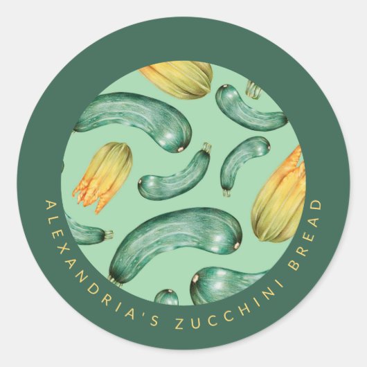 Courgette | Jouw gepersonaliseerde courgettebrood Ronde Sticker (Voorkant)