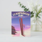 Courmayeur Italiaanse skiposter Briefkaart (Staand voorkant)