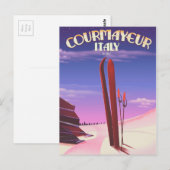 Courmayeur Italiaanse skiposter Briefkaart (Voorkant / Achterkant)