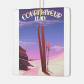 Courmayeur Italiaanse skiposter Keramisch Ornament (Links)