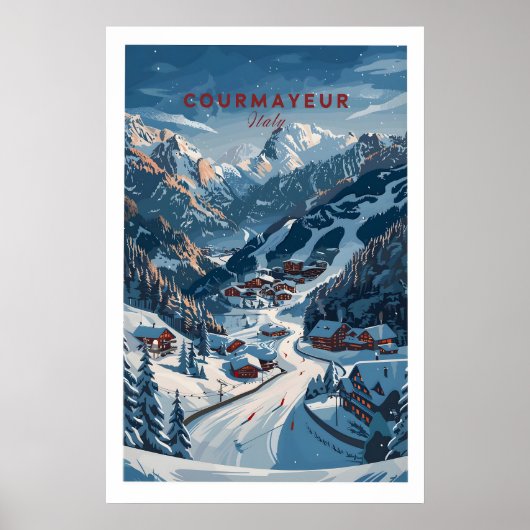 Courmayeur Reisposter - Italië 1 Poster (Voorkant)