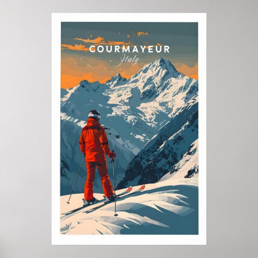 Courmayeur Ski-poster - Italië 1 Poster (Voorkant)