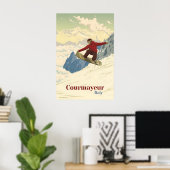 Courmayeur Sneeuwsport Reisposter Poster (Thuiskantoor)