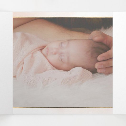 Couronne de Rozen Aquarelle, Bapteme Drieluik Uitnodiging (Binnenkant midden)