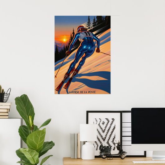 COURSE DE LA PENTE (Slope Race) - Original Art Dec Poster (Thuiskantoor)