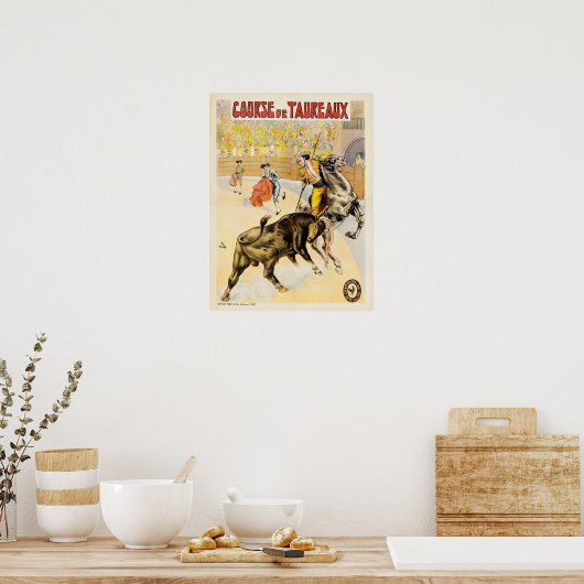 Course de Taureaux  1907 Bull Fighting Ad Poster (Keuken)