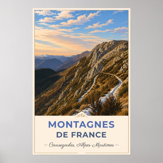 Coursegoules, Frankrijk – Bergtoppen Poster (Voorkant)