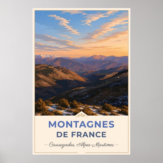 Coursegoules, Frankrijk – Vallei Zonsondergang Poster (Voorkant)