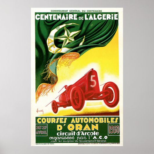 Courses Automobiles D'Oran Poster (Voorkant)