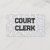 Court Clerk Legal Words Visitekaartje (Voorkant)