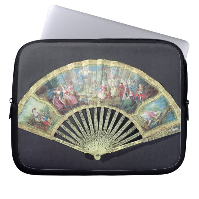 Court Fan, French, 18e eeuw (ivoor en w/c over Laptop Sleeve (Voorkant)