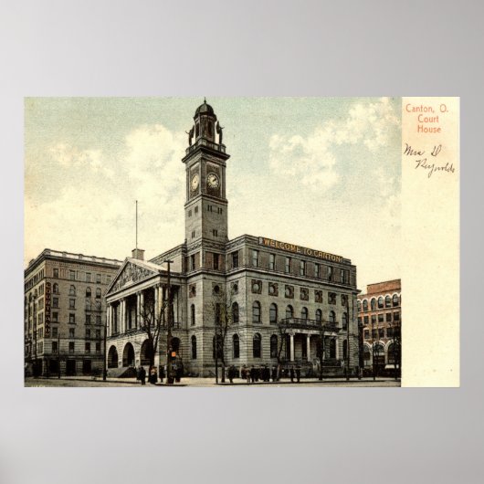 Court House, Canton Ohio, Vintage 1910 Poster (Voorkant)
