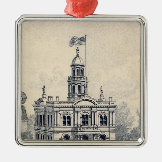 Court House, Fresno Metalen Ornament (Voorkant)