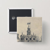 Court House, Fresno Vierkante Button 5,1 Cm (Voorkant /achterkant)