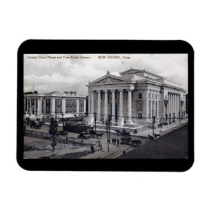 Court House, Library, New Haven CT 1912  Po Magneet