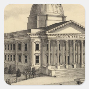 Court House, Santa Clara Co Vierkante Sticker
