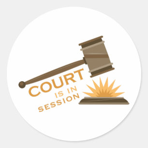 Court In Session Ronde Sticker