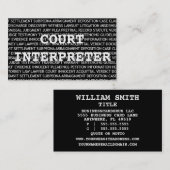 Court Interpreter Words Visitekaartje (Voorkant / Achterkant)