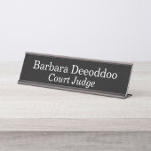 Court Judge Black Bureau Naambordje (Voorkant)