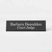 Court Judge Black Bureau Naambordje (Voorkant)