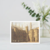 Court of King's College, Cambridge, uit 'The Hist' Briefkaart (Staand voorkant)