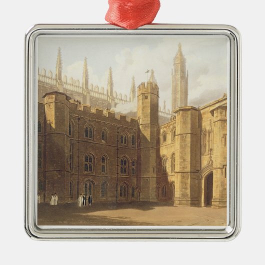 Court of King's College, Cambridge, uit 'The Hist' Metalen Ornament (Voorkant)