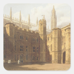 Court of King's College, Cambridge, uit 'The Hist' Vierkante Sticker