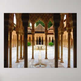 Court of the Lions, Alhambra, Spanje - Poster