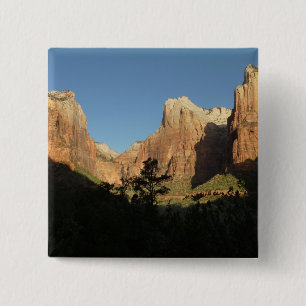 Court of the Patriarchs I in Zion National Park Vierkante Button 5,1 Cm